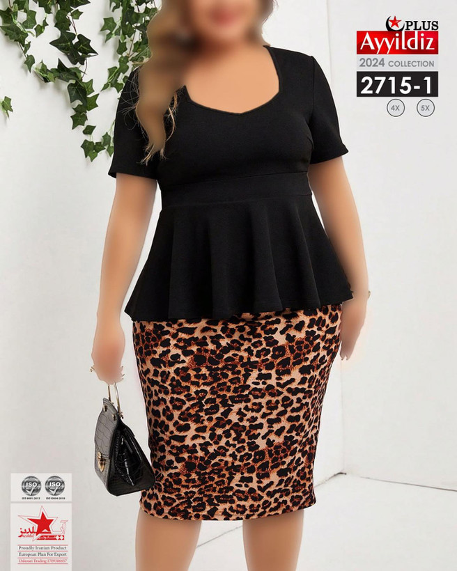 بلوز دامن مجلسی زنانه سایز بزرگ کد 2715