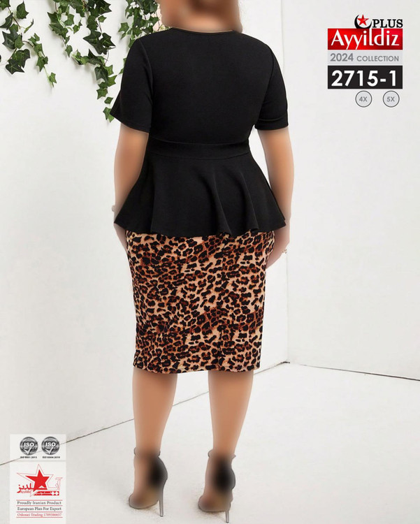 بلوز دامن مجلسی زنانه سایز بزرگ کد 2715