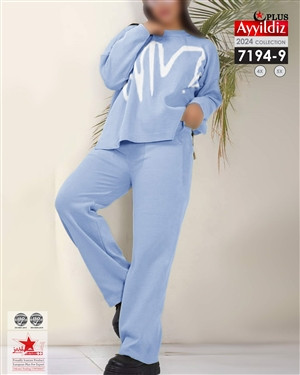 ست بلوز شلوار بافت پاییزه سایز بزرگ کد 7194/2