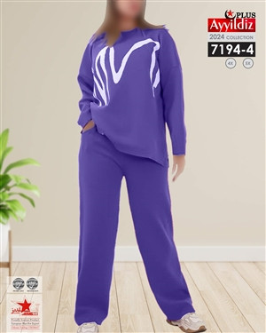 ست بلوز شلوار بافت پاییزه سایز بزرگ کد 7194/1