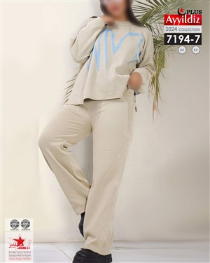 ست بلوز شلوار بافت پاییزه سایز بزرگ کد 7194/1