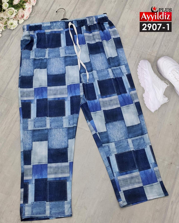 شلوار نخی پاییزه زنانه سایز بزرگ کد 2907