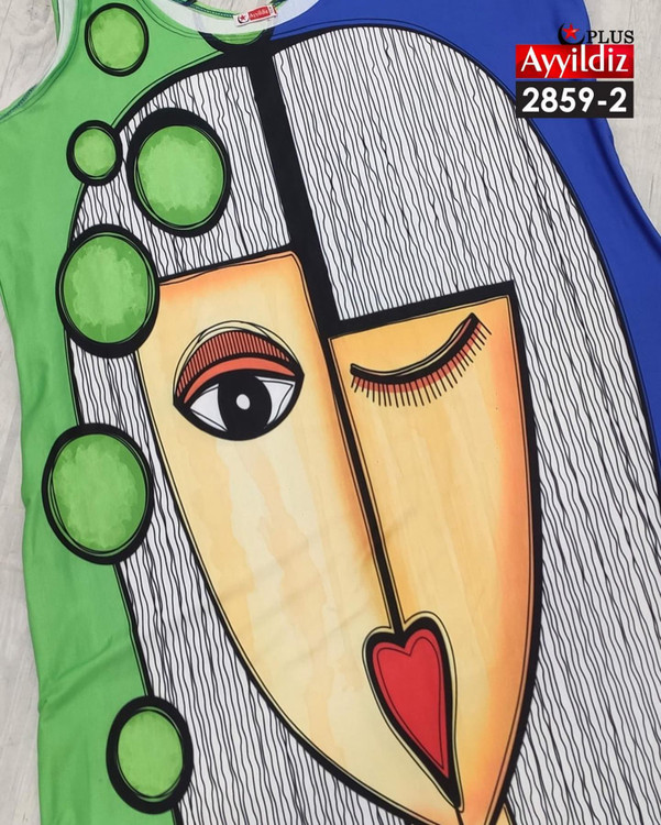 پیراهن بلند حلقه ای راحتی زنانه سایز بزرگ کد 2859