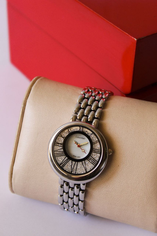 ساعت مچی زنانه بنداستیل نقره ای صفحه گرد مارک CK