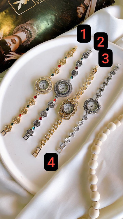 ساعت زنانه استیل صفحه دور نگین مارک معروف لوفیان کد 4423