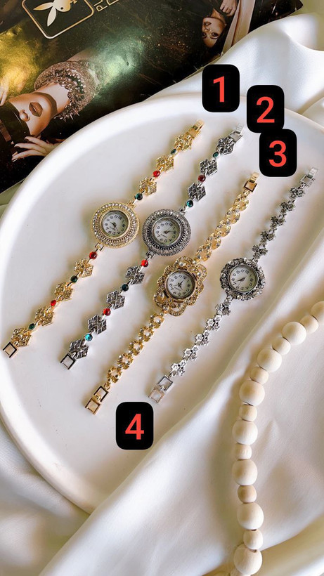 ساعت زنانه استیل صفحه دور نگین مارک معروف لوفیان کد 4423