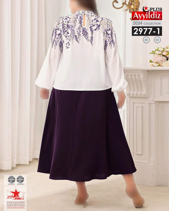بلوز دامن مجلسی زنانه سایز بزرگ کد 2977