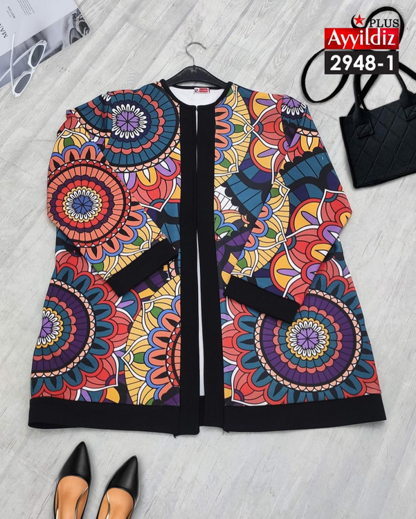 کت پائیزه زنانه سایز بزرگ کد 2948
