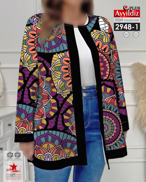 کت پائیزه زنانه سایز بزرگ کد 2948