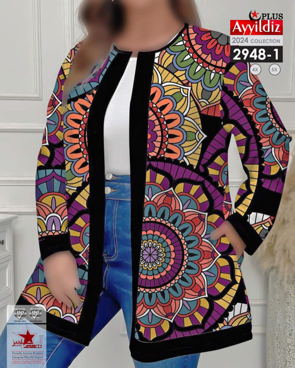 کت پائیزه زنانه سایز بزرگ کد 2948