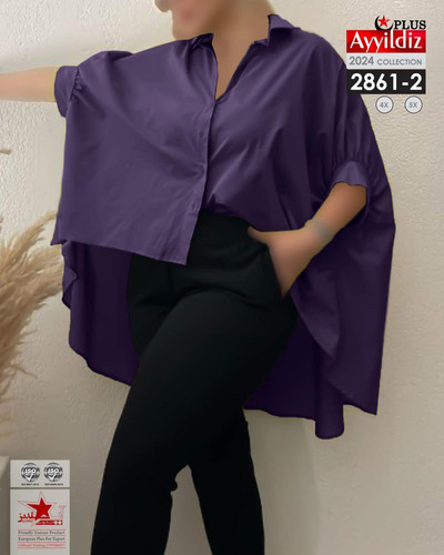 مانتو / تونیک / جلو دکمه سایز بزرگ کد 2861