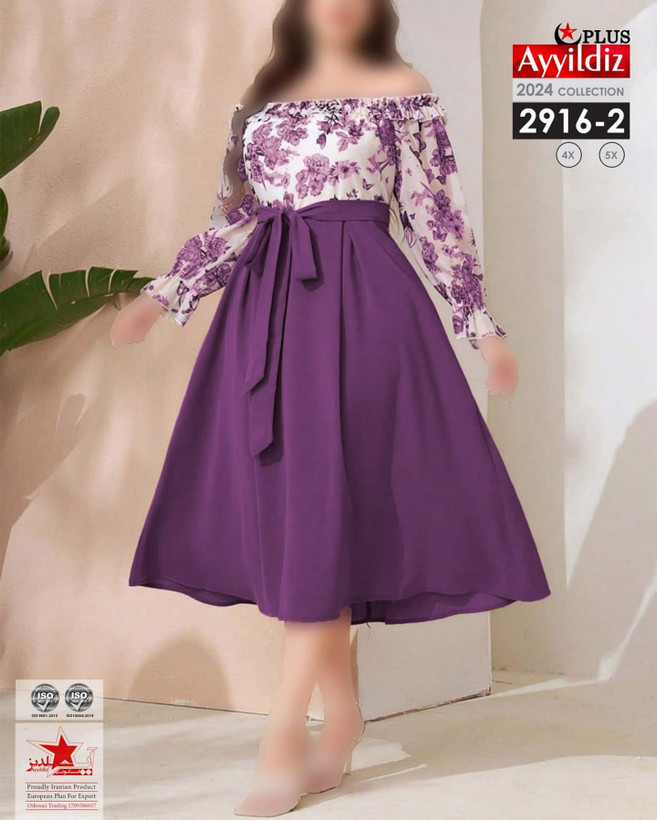 پیراهن مجلسی زنانه سایز بزرگ کد 2916