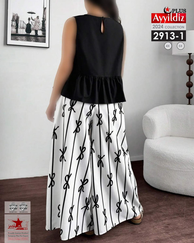 ست تاپ شلوار مجلسی سایز بزرگ کد 2913