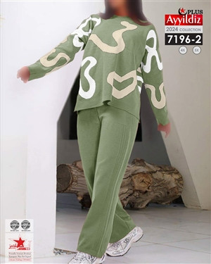 ست بلوز شلوار بافت پاییزه کد 7195