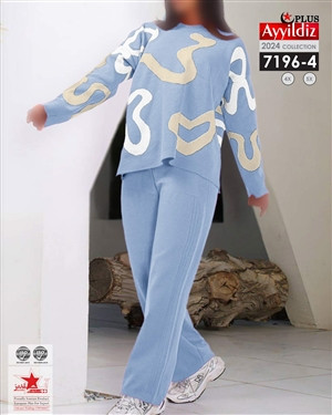 ست بلوز شلوار بافت پاییزه کد 7195