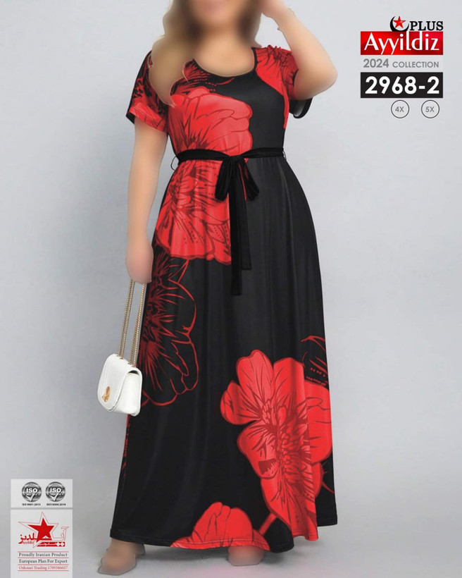 پیراهن مجلسی زنانه سایز بزرگ کد 2968