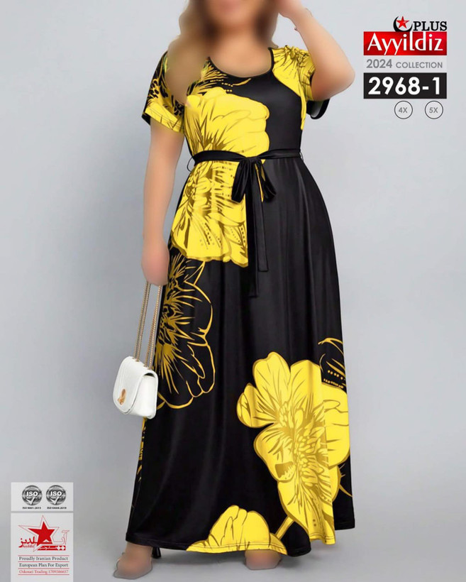 پیراهن مجلسی زنانه سایز بزرگ کد 2968
