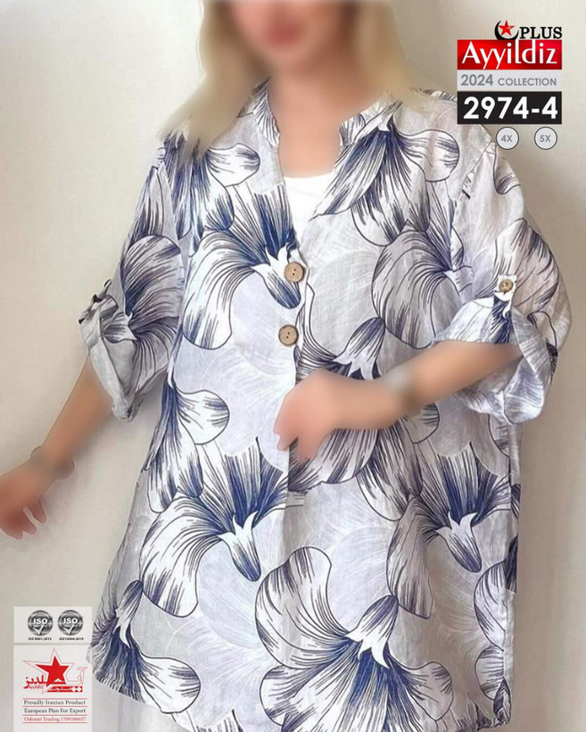 شومیز مجلسی زنانه سایز بزرگ کد 2974