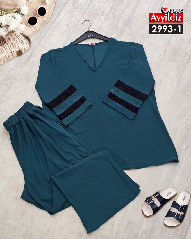 ست بلوز شلوار زنانه مجلسی سایز بزرگ کد 2993