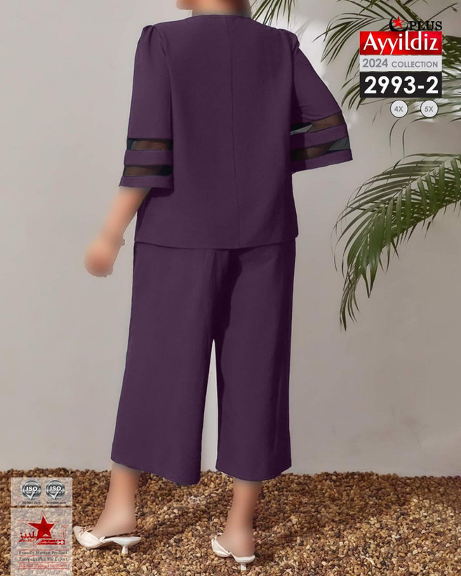ست بلوز شلوار زنانه مجلسی سایز بزرگ کد 2993