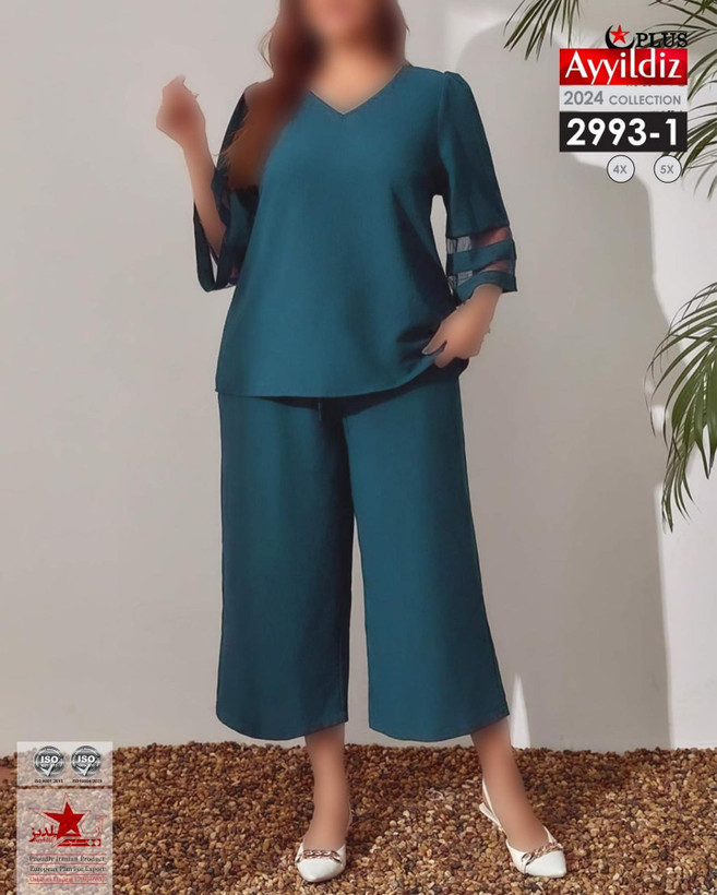 ست بلوز شلوار زنانه مجلسی سایز بزرگ کد 2993