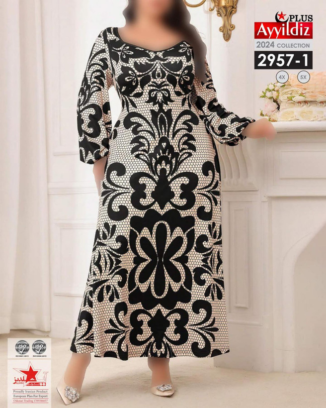 پیراهن مجلسی زنانه بیگ سایز کد 2957