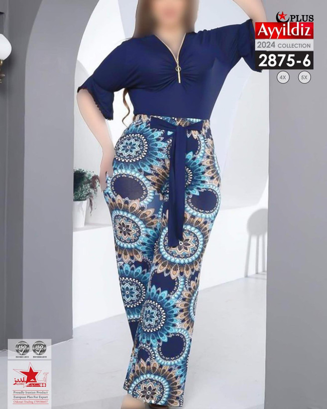 ست بلوز شلوار مجلسی سایز بزرگ زنانه کد 2875