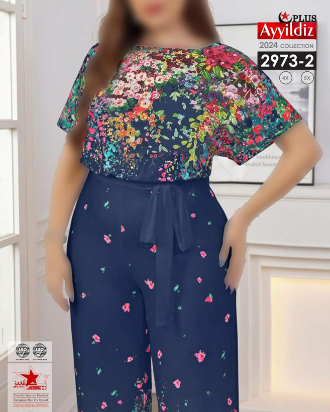 ست بلوز شلوار مجلسی سایز بزرگ کد 2973