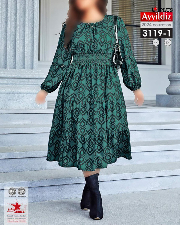 پیراهن مجلسی زنانه سایز بزرگ کد 3119