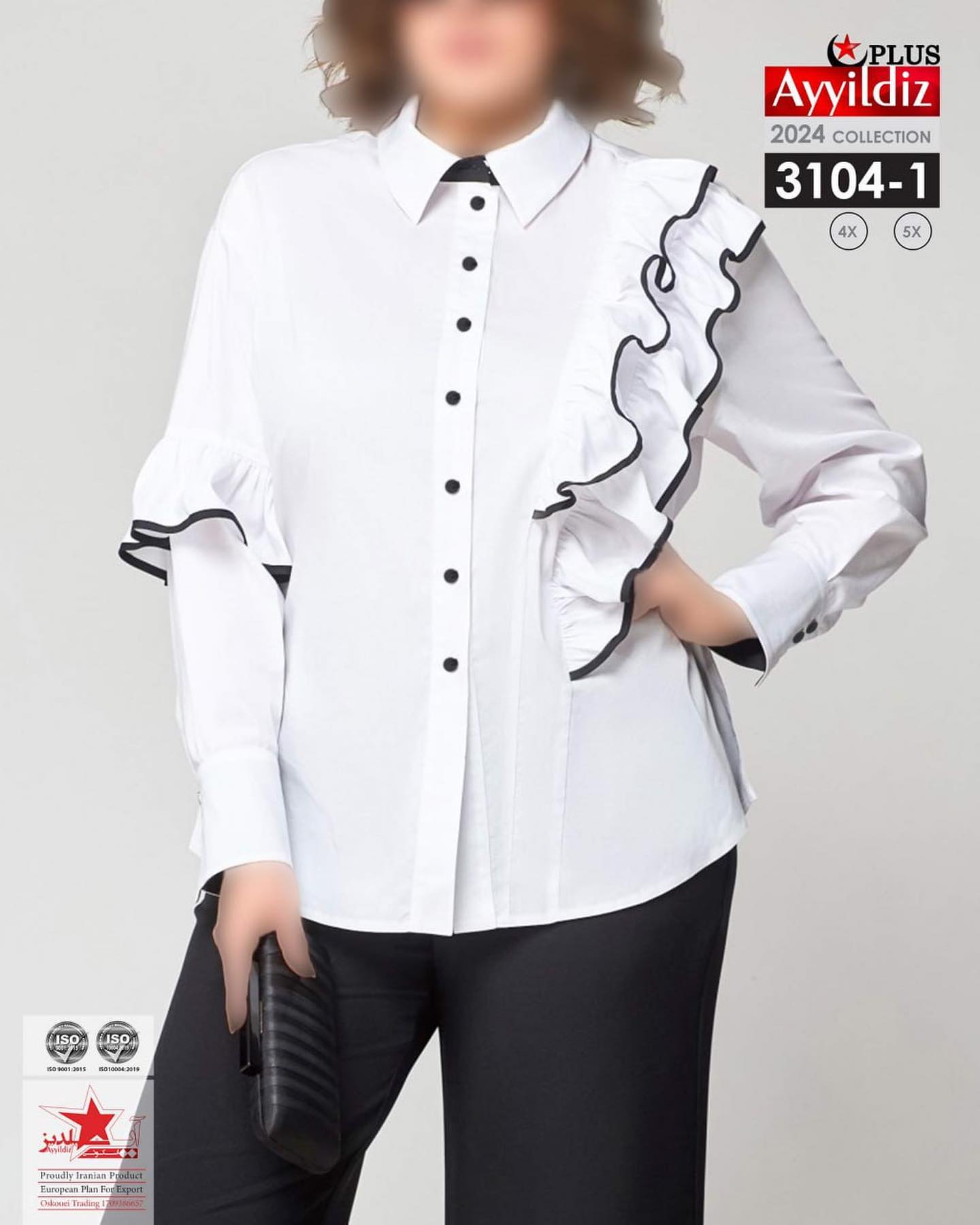 شومیز مجلسی زنانه سایز بزرگ کد 3104