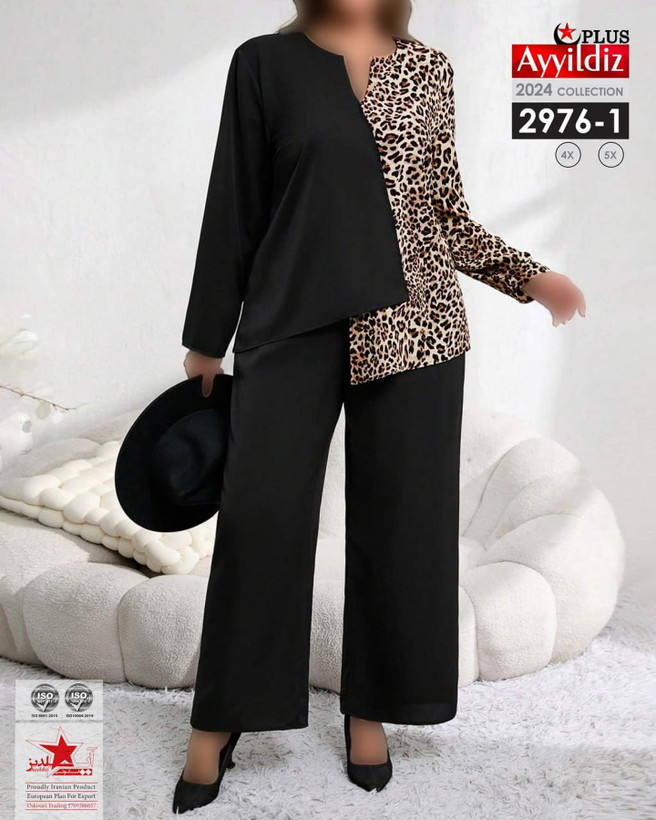 ست بلوز شلوار مجلسی زنانه سایز بزرگ کد 2976