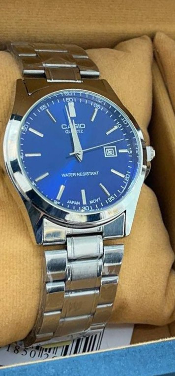 ساعت کاسیو بنداستیل صفحه آبی کد 369487