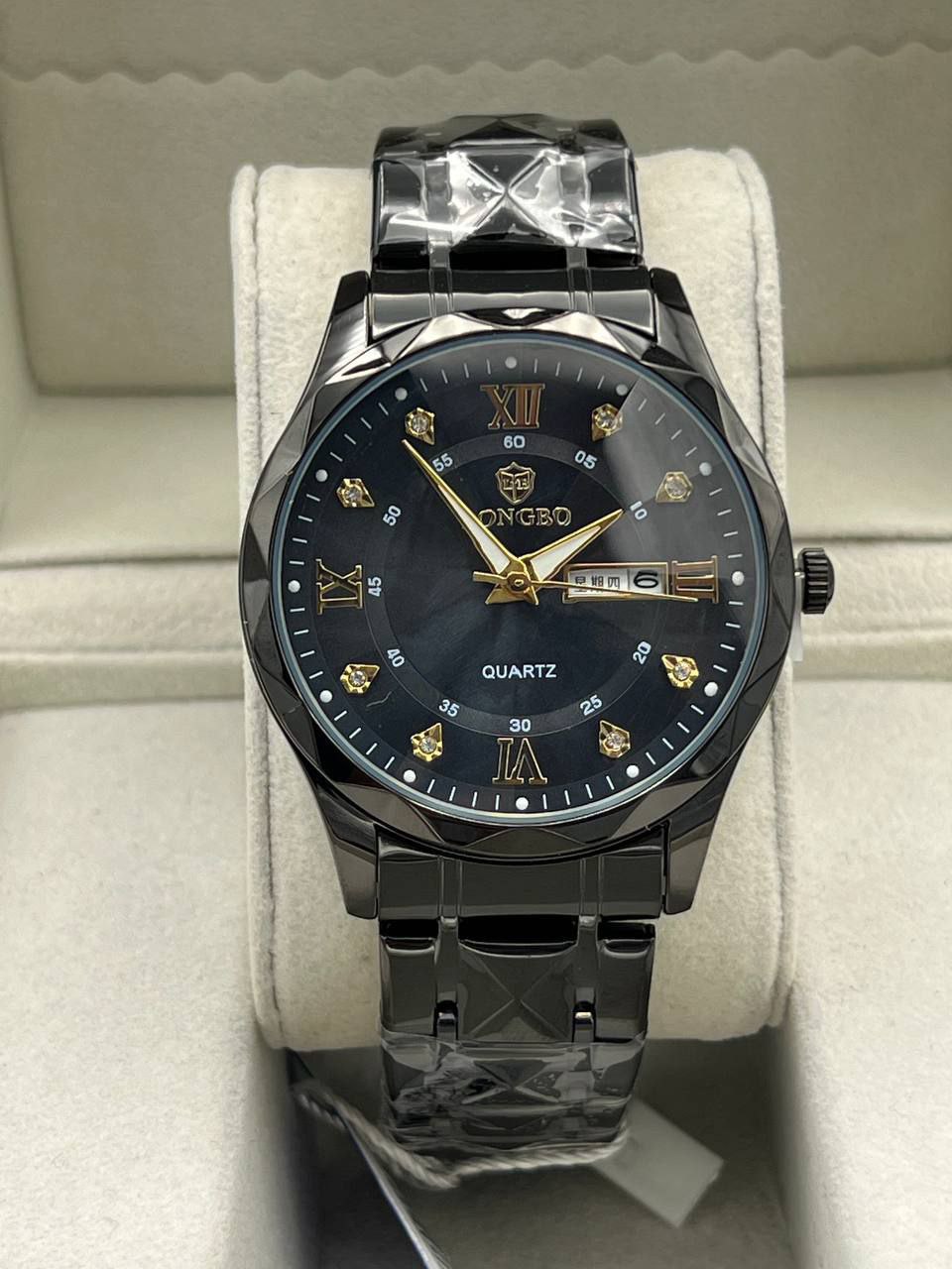 ساعت کلاسیک LONGBO لانگبو مردانه بند مشکی صفحه مشکی کد 369493