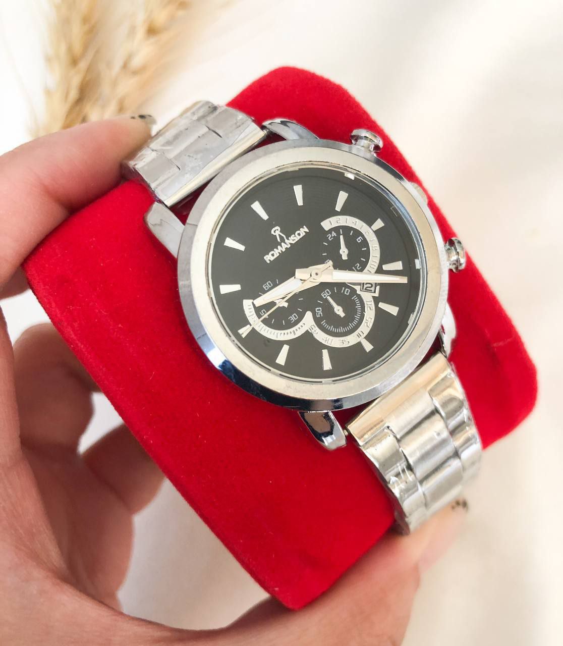 ست ساعت زنانه و مردانه مارک رومانسون بنداستیل نقره ای کد 369214