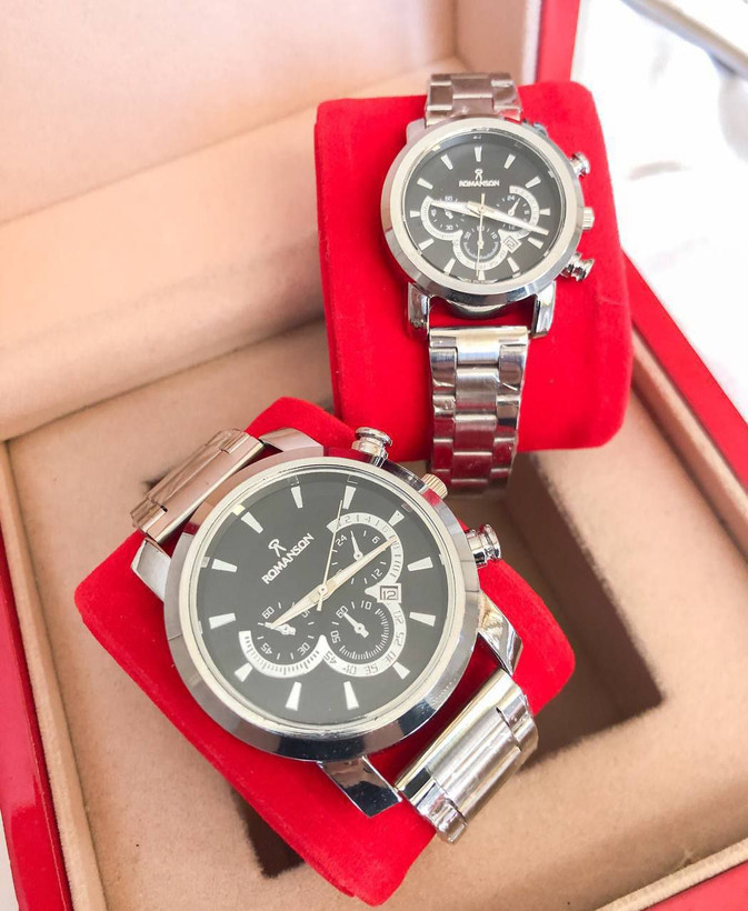 ست ساعت زنانه و مردانه مارک رومانسون بنداستیل نقره ای کد 369214