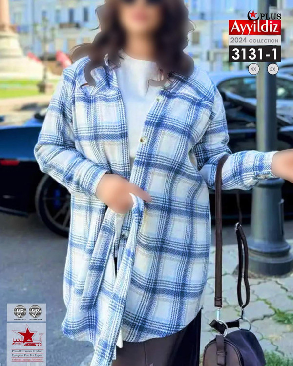 مانتو پاییزه زنانه سایز بزرگ کد 3131