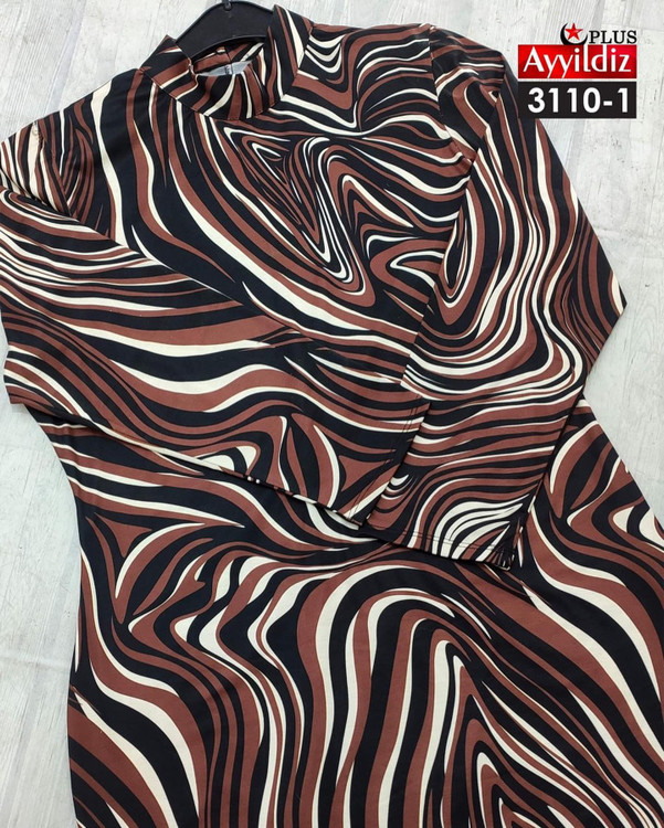 پیراهن نخی مجلسی زنانه سایز بزرگ کد 3110