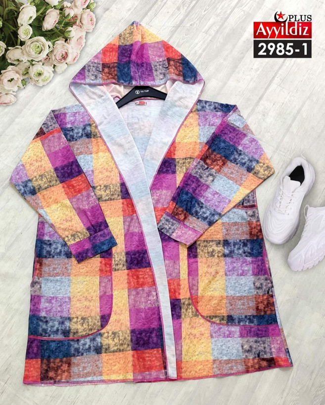 رویه پاییزه/ سیوشرت جلو باز زنانه سایز بزرگ کد 2985