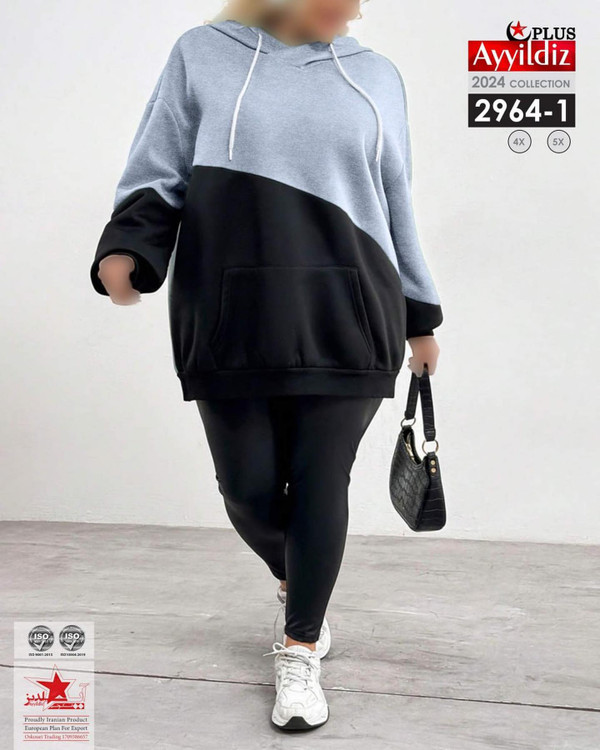 هودی لانگ زنانه سایز بزرگ کد 2964