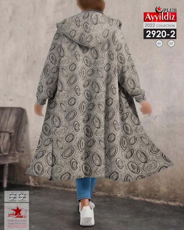 سیوشرت لانگ پائیزه جلو باز زنانه سایز بزرگ کد 2920