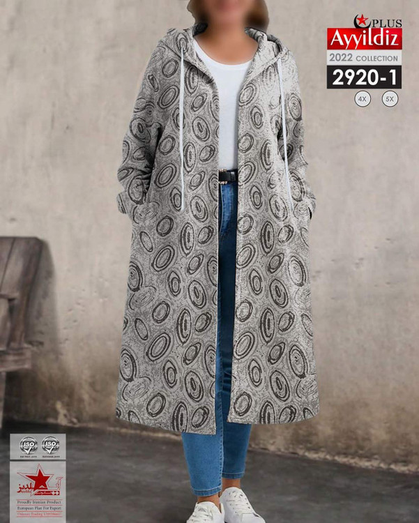 سیوشرت لانگ پائیزه جلو باز زنانه سایز بزرگ کد 2920