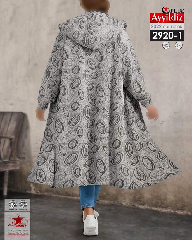 سیوشرت لانگ پائیزه جلو باز زنانه سایز بزرگ کد 2920