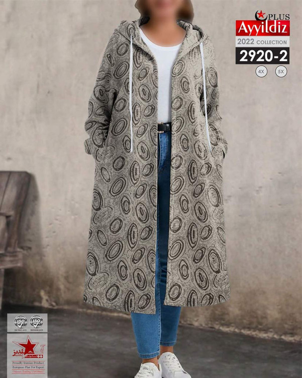 سیوشرت لانگ پائیزه جلو باز زنانه سایز بزرگ کد 2920