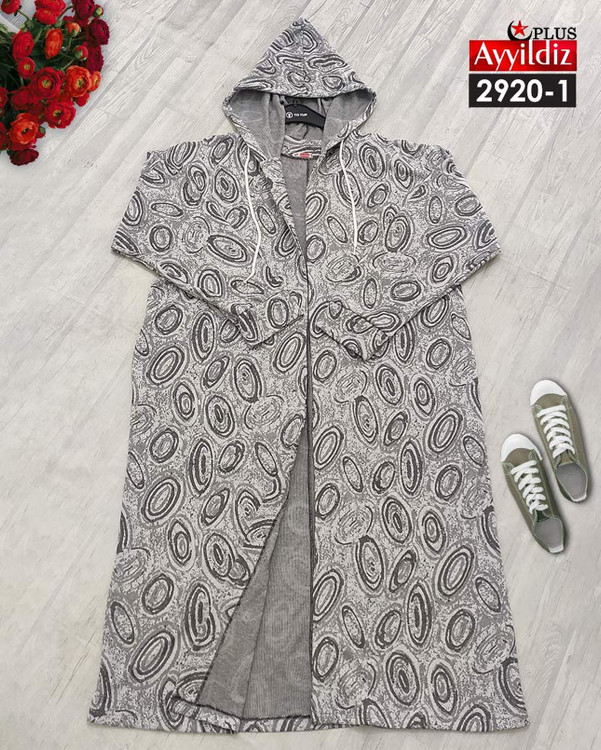 سیوشرت لانگ پائیزه جلو باز زنانه سایز بزرگ کد 2920