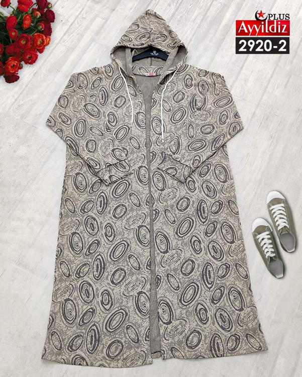 سیوشرت لانگ پائیزه جلو باز زنانه سایز بزرگ کد 2920