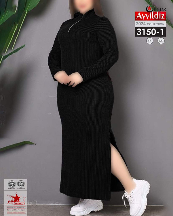 پیراهن نخی اسپورت زنانه سایز بزرگ کد 3150