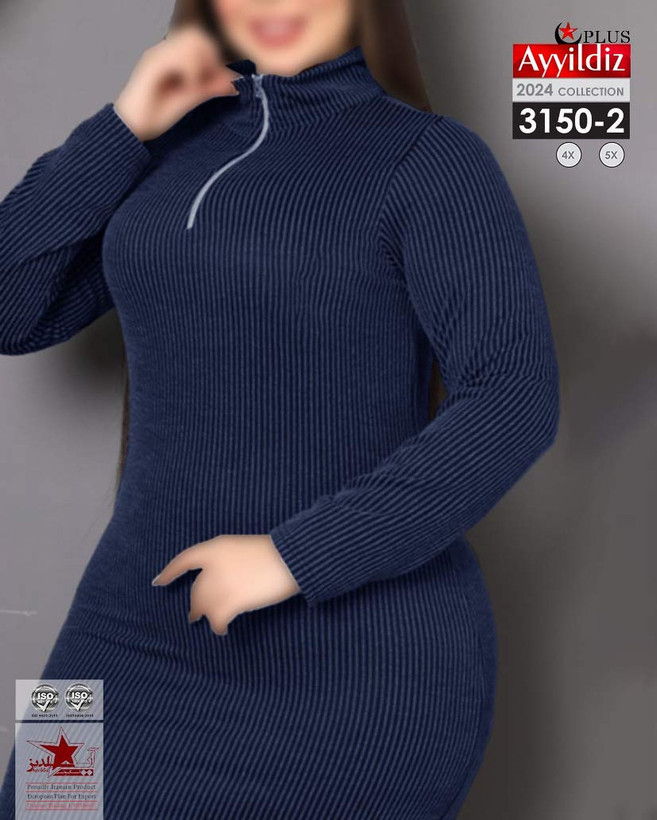 پیراهن نخی اسپورت زنانه سایز بزرگ کد 3150