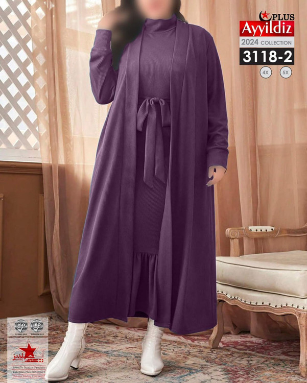 رویه و سارافون زنانه مجلسی سایز بزرگ کد 3118