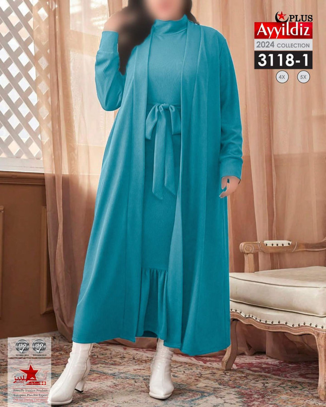رویه و سارافون زنانه مجلسی سایز بزرگ کد 3118