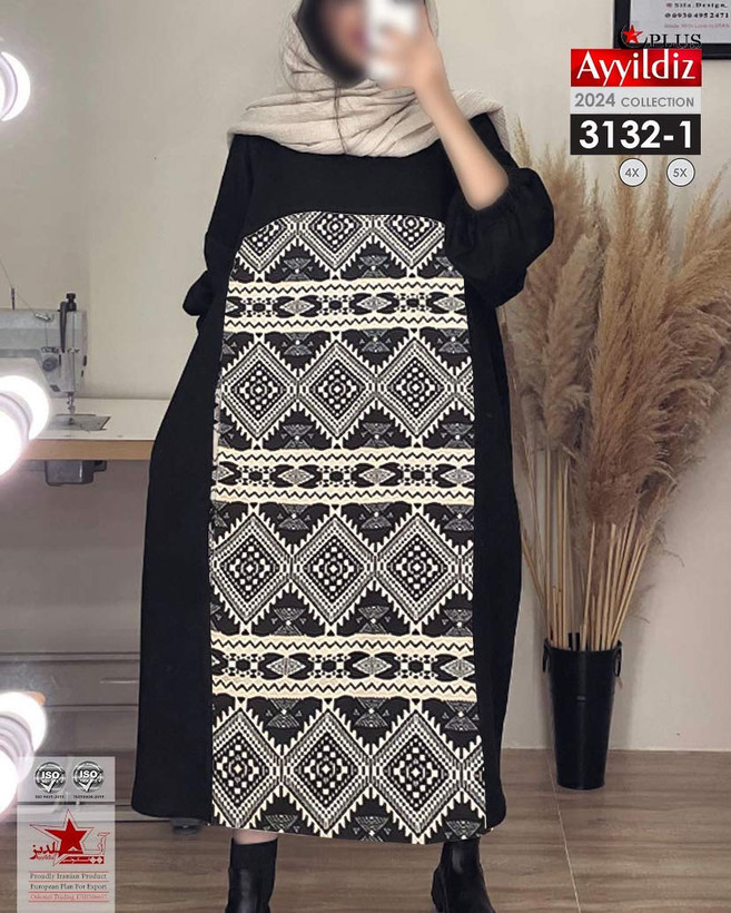 مانتو / پیراهن / کفتان زنانه سایز بزرگ کد 3132